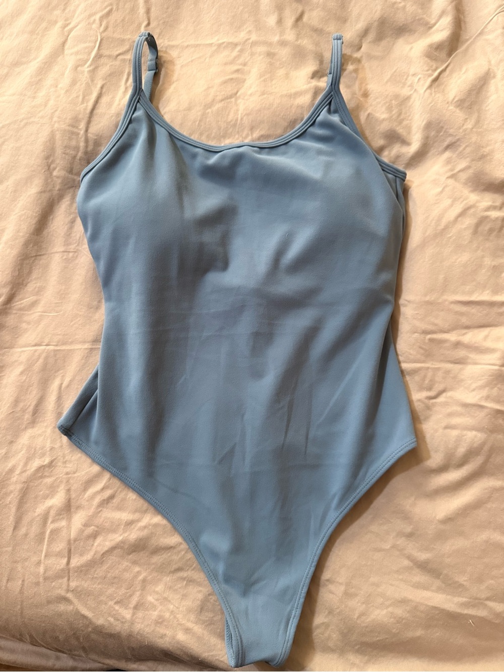 P'tula Sky Blue Scoop Neck Bodysuit Size M